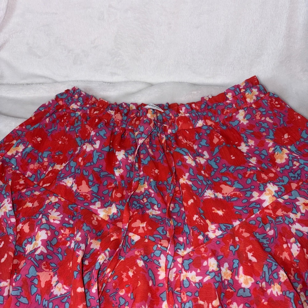 SimpleFun Floral Skort Boho Flowy Coastal Cowgirl Butterfly Hem Coachella Beach - Picture 3 of 8